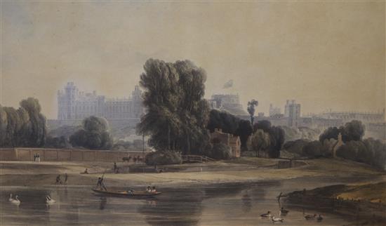 After William Daniell Views in an around Windsor Castle 11.75 x 19.75in., 4 unframed